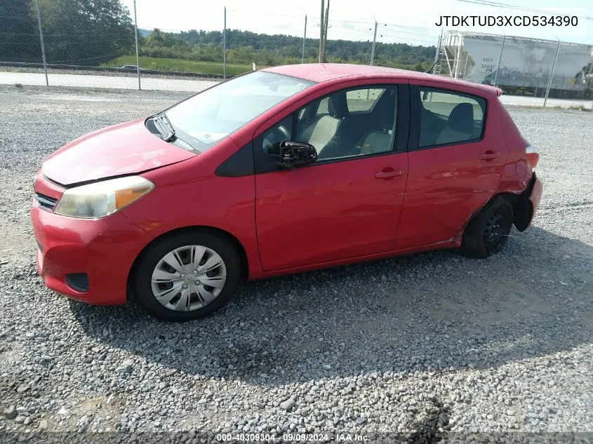 2012 Toyota Yaris Le VIN: JTDKTUD3XCD534390 Lot: 40309304