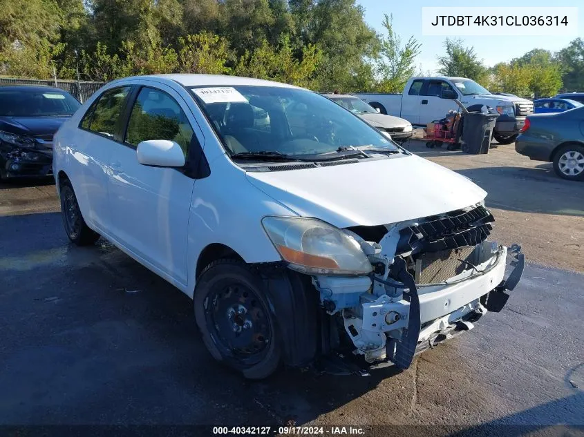 JTDBT4K31CL036314 2012 Toyota Yaris