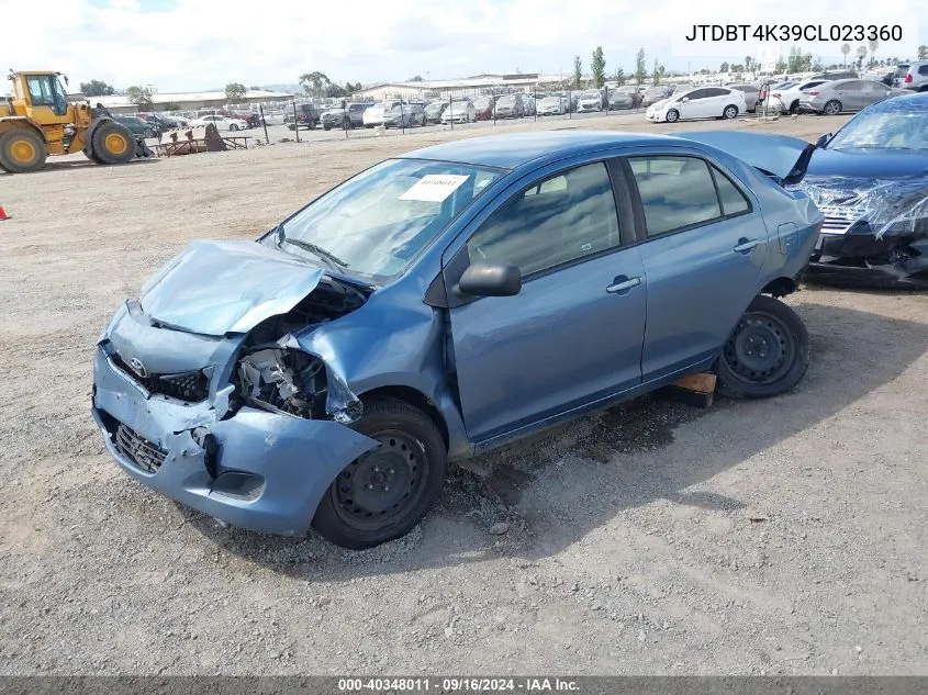 2012 Toyota Yaris VIN: JTDBT4K39CL023360 Lot: 40348011