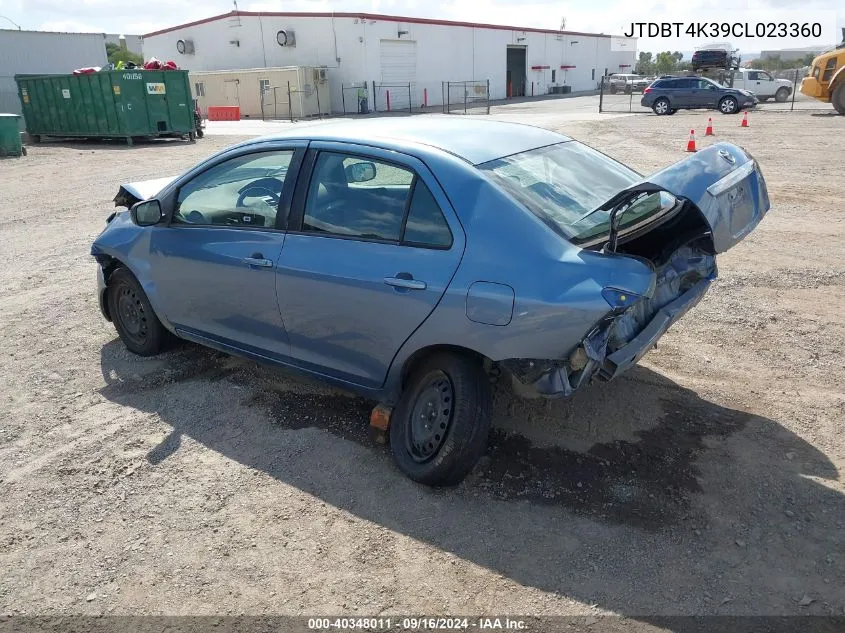 JTDBT4K39CL023360 2012 Toyota Yaris