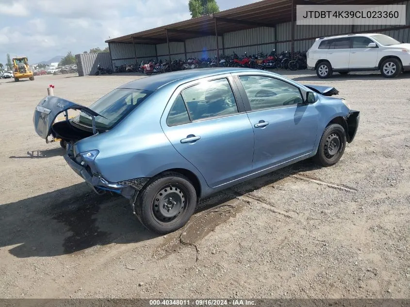 JTDBT4K39CL023360 2012 Toyota Yaris