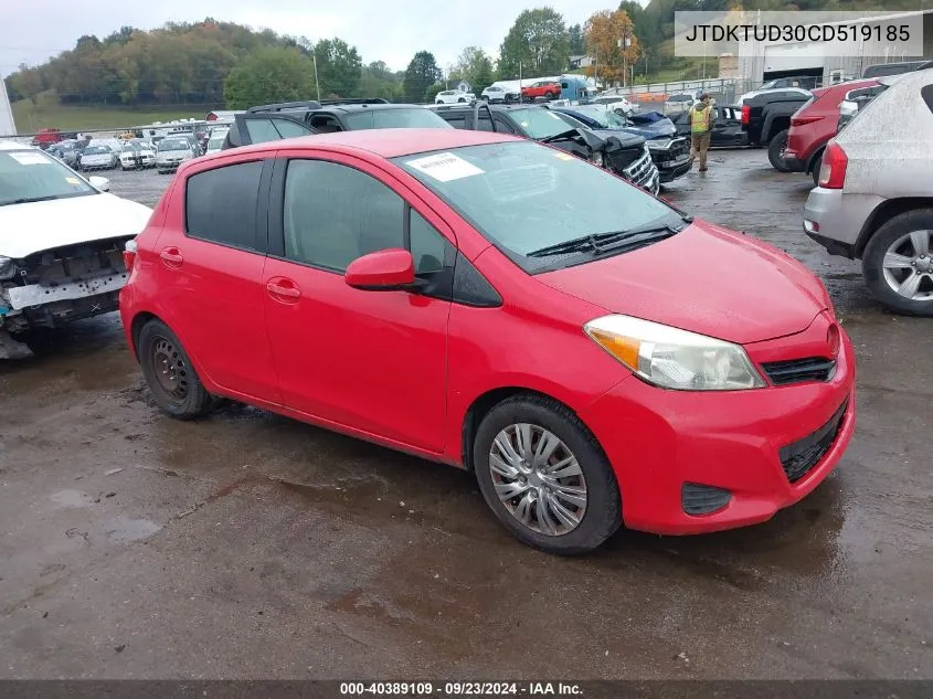 2012 Toyota Yaris VIN: JTDKTUD30CD519185 Lot: 40389109