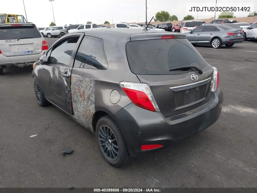 JTDJTUD32CD501492 2012 Toyota Yaris Le