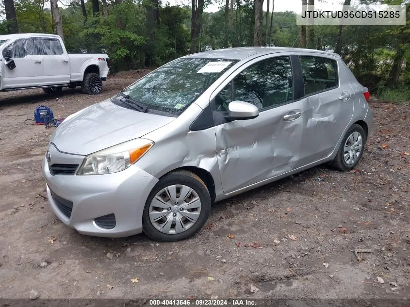 2012 Toyota Yaris L VIN: JTDKTUD36CD515285 Lot: 40413546