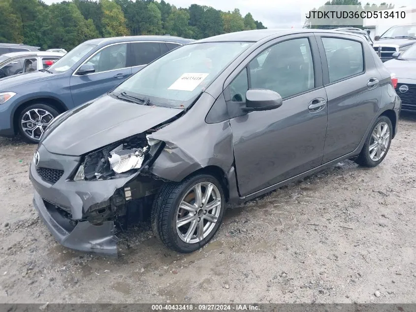 JTDKTUD36CD513410 2012 Toyota Yaris Se