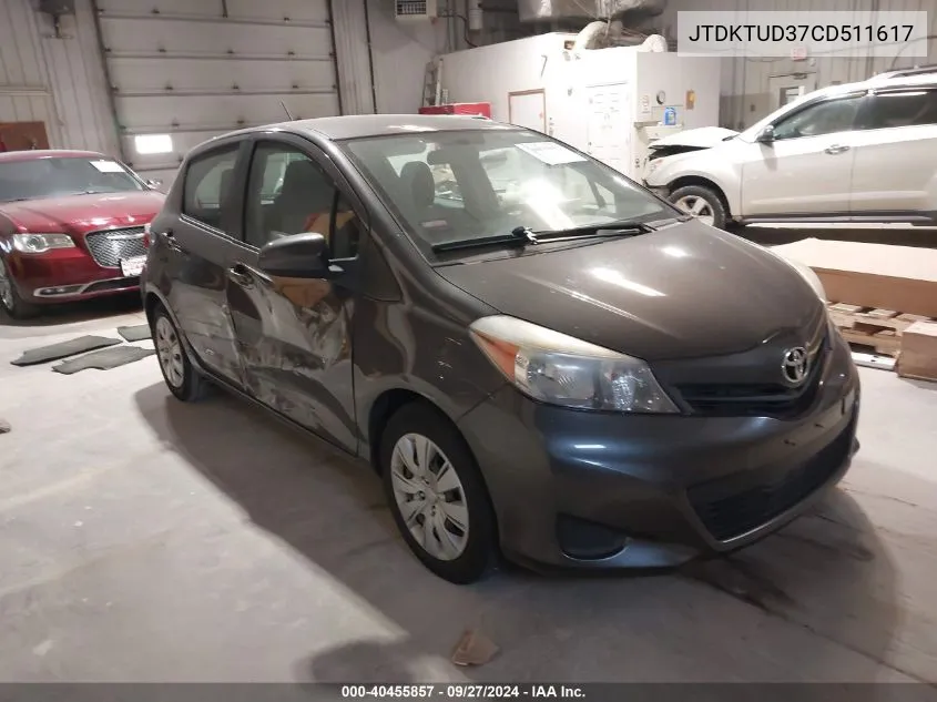 2012 Toyota Yaris Le VIN: JTDKTUD37CD511617 Lot: 40455857