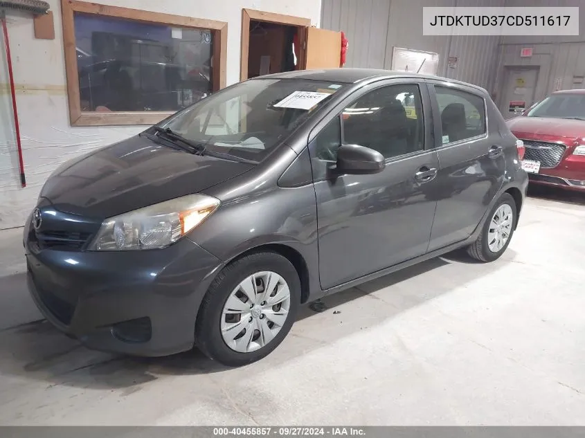 JTDKTUD37CD511617 2012 Toyota Yaris Le