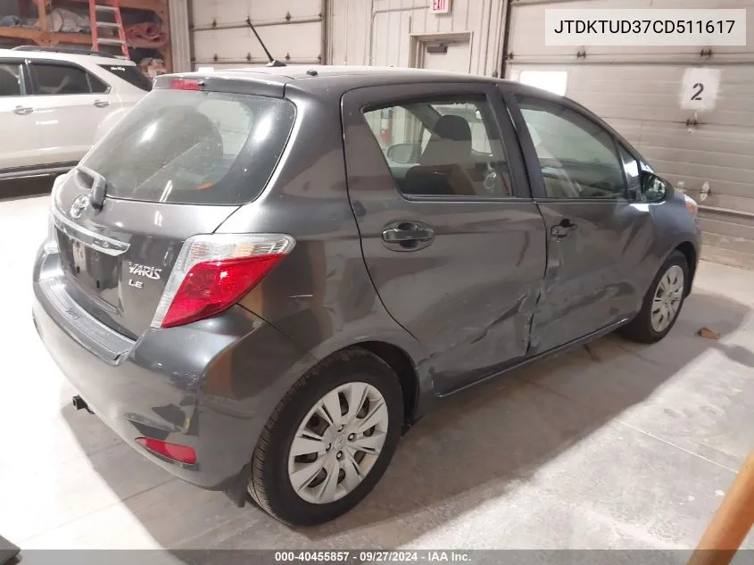 JTDKTUD37CD511617 2012 Toyota Yaris Le