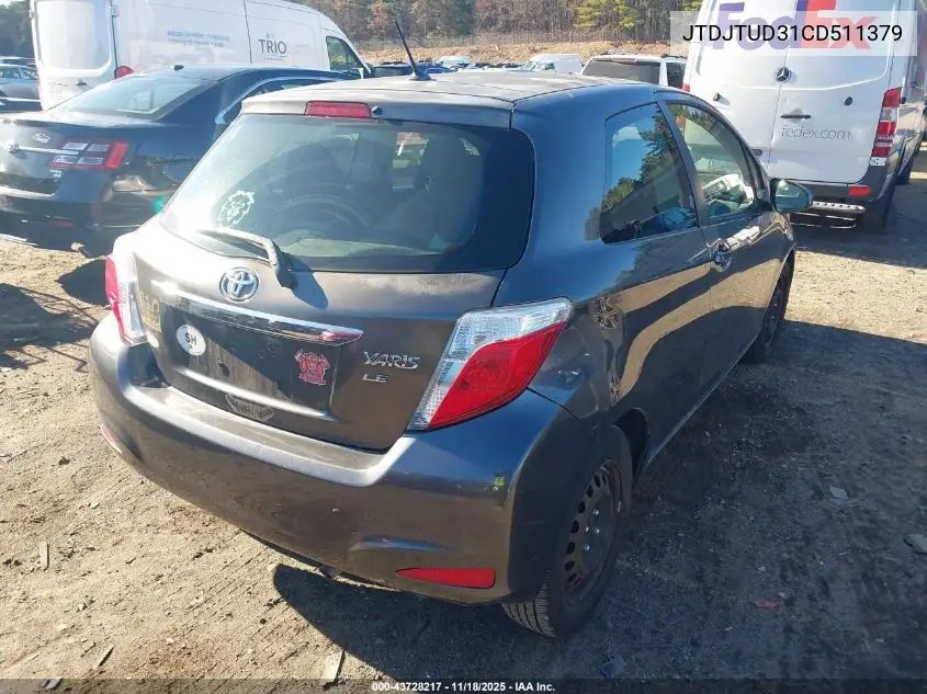 JTDJTUD31CD511379 2012 Toyota Yaris Le