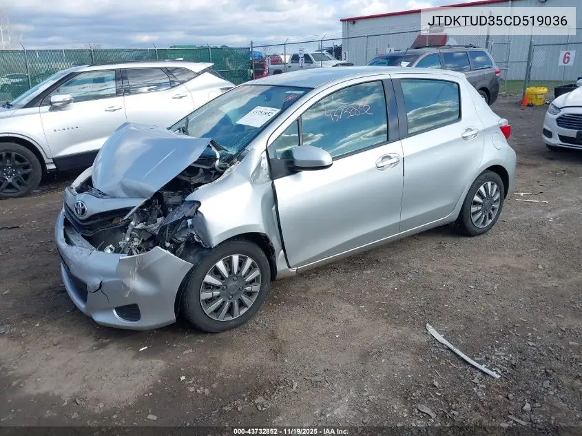 JTDKTUD35CD519036 2012 Toyota Yaris L