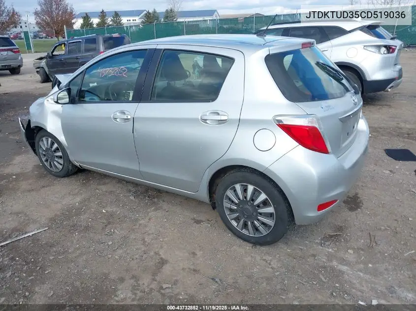 JTDKTUD35CD519036 2012 Toyota Yaris L