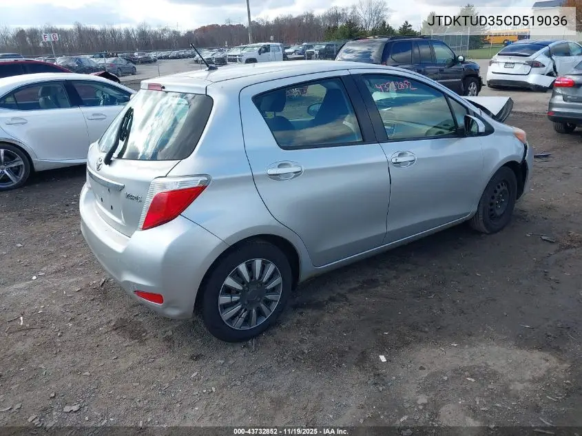 JTDKTUD35CD519036 2012 Toyota Yaris L