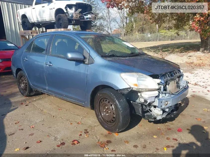 JTDBT4K35CL020357 2012 Toyota Yaris