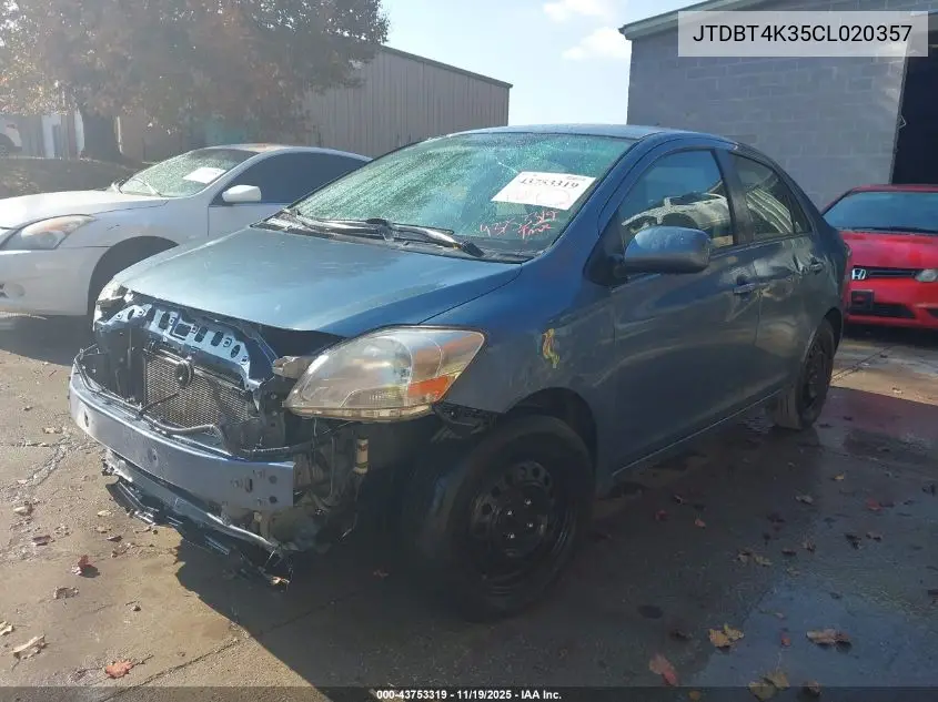 JTDBT4K35CL020357 2012 Toyota Yaris