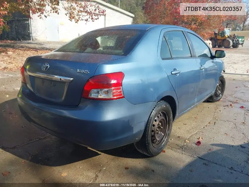 JTDBT4K35CL020357 2012 Toyota Yaris