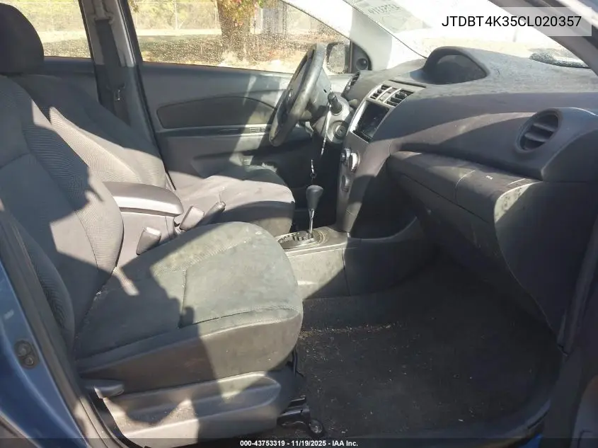 JTDBT4K35CL020357 2012 Toyota Yaris