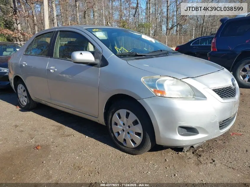 JTDBT4K39CL038599 2012 Toyota Yaris