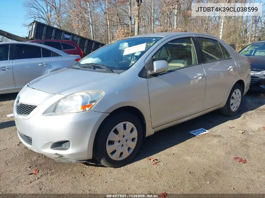 JTDBT4K39CL038599 2012 Toyota Yaris