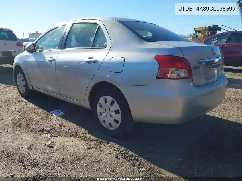 JTDBT4K39CL038599 2012 Toyota Yaris