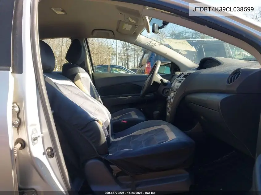 JTDBT4K39CL038599 2012 Toyota Yaris