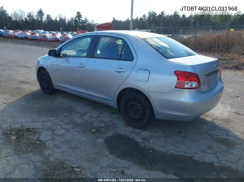 JTDBT4K31CL031968 2012 Toyota Yaris