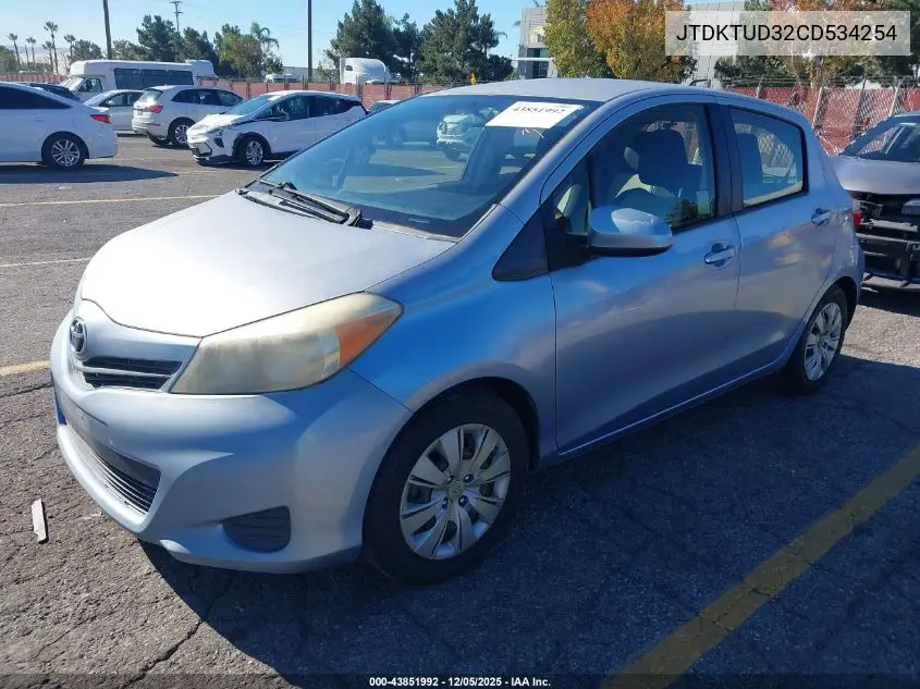 JTDKTUD32CD534254 2012 Toyota Yaris Le