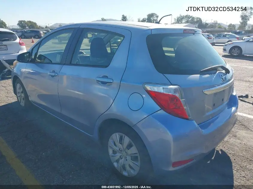 JTDKTUD32CD534254 2012 Toyota Yaris Le