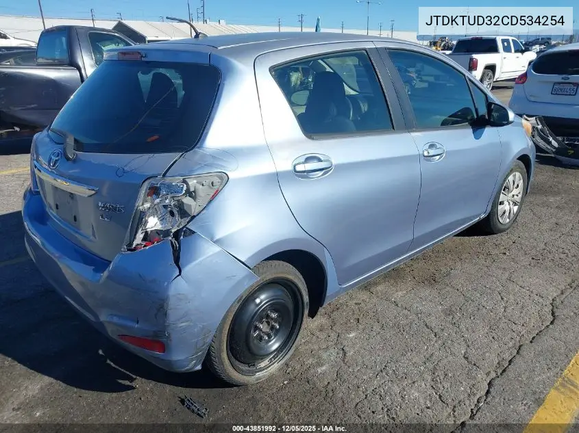JTDKTUD32CD534254 2012 Toyota Yaris Le