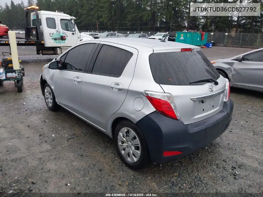 JTDKTUD36CD527792 2012 Toyota Yaris Le