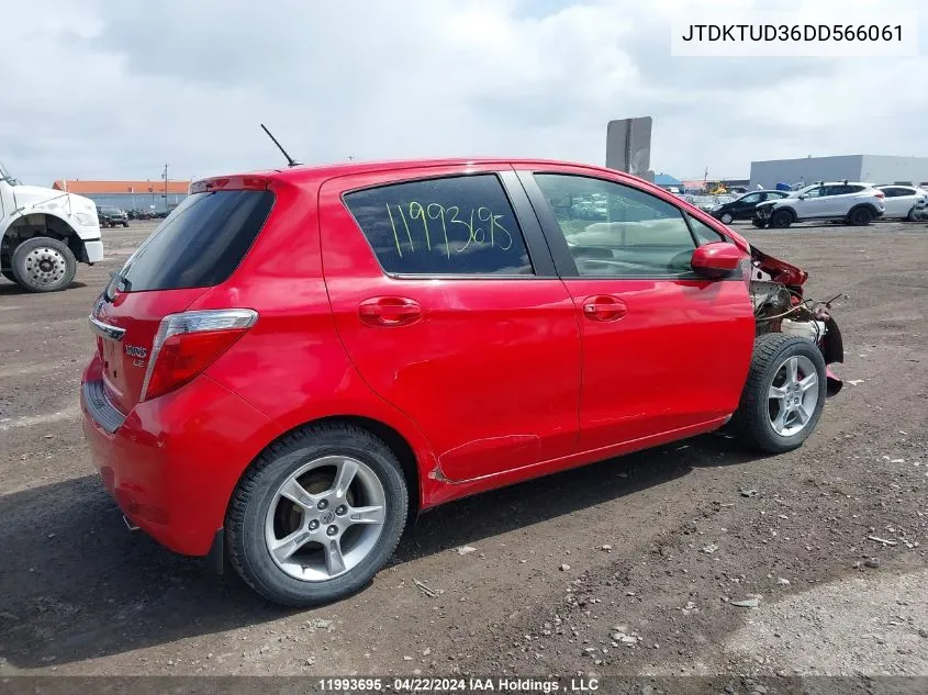 2013 Toyota Yaris Le VIN: JTDKTUD36DD566061 Lot: 11993695