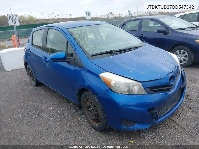 JTDKTUD37DD547342 2013 Toyota Yaris Le