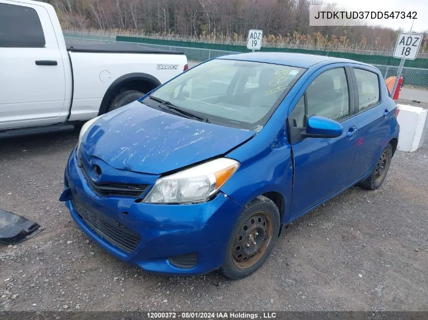 JTDKTUD37DD547342 2013 Toyota Yaris Le