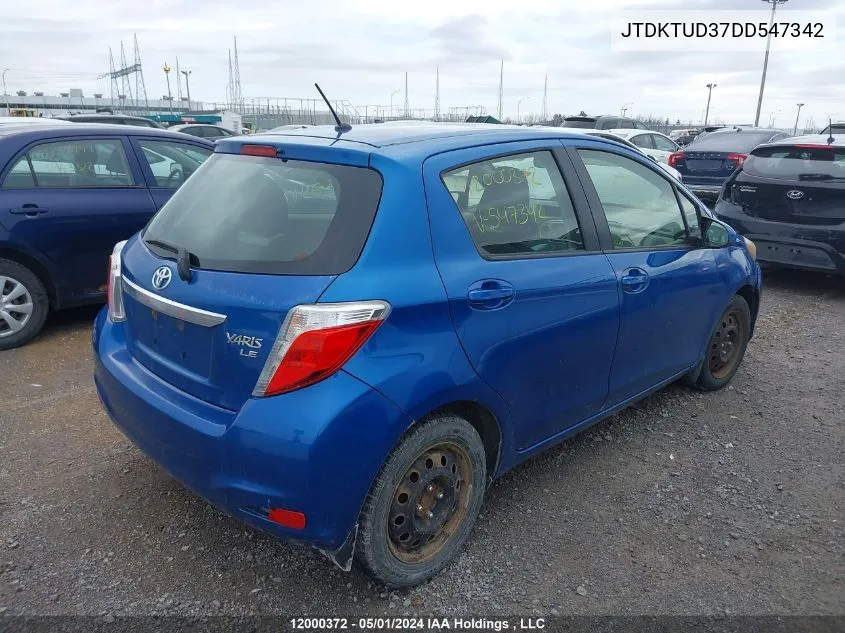 JTDKTUD37DD547342 2013 Toyota Yaris Le