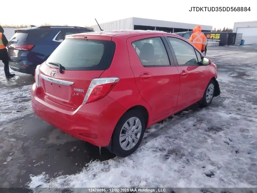 JTDKTUD35DD568884 2013 Toyota Yaris Le