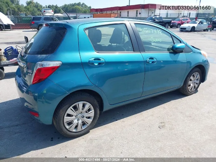 2013 Toyota Yaris Le VIN: JTDKTUD33DD561660 Lot: 40217498