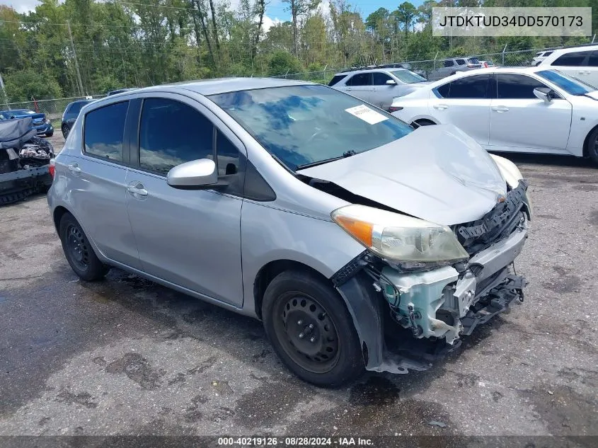 2013 Toyota Yaris Le VIN: JTDKTUD34DD570173 Lot: 40219126