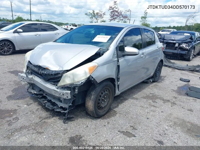 2013 Toyota Yaris Le VIN: JTDKTUD34DD570173 Lot: 40219126