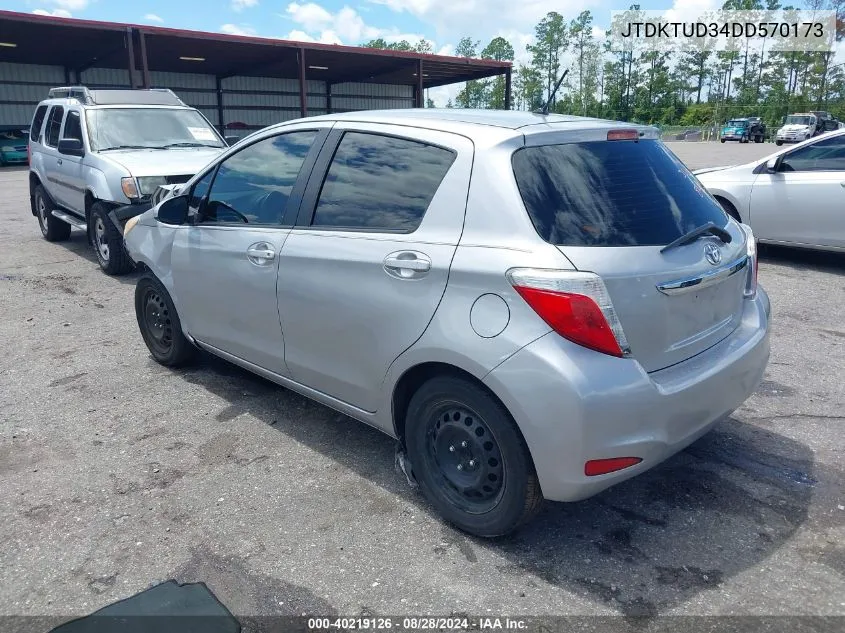 2013 Toyota Yaris Le VIN: JTDKTUD34DD570173 Lot: 40219126