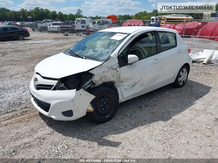 2013 Toyota Yaris Le VIN: JTDKTUD36DD546666 Lot: 40309566