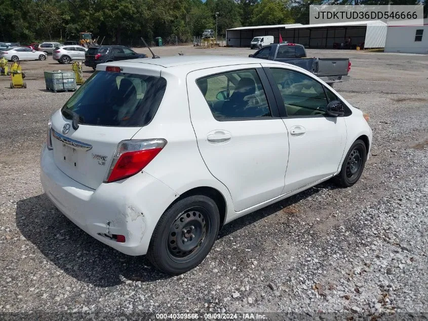 2013 Toyota Yaris Le VIN: JTDKTUD36DD546666 Lot: 40309566