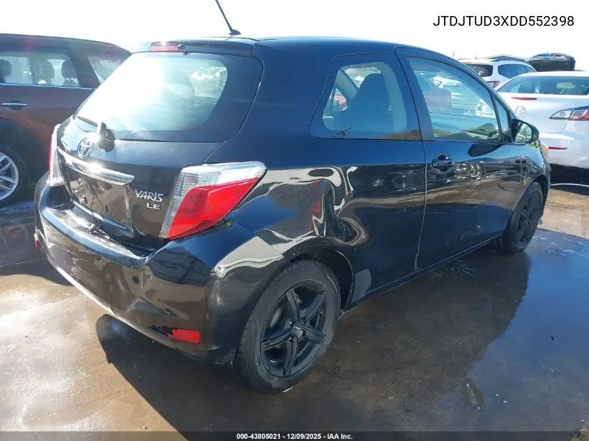 JTDJTUD3XDD552398 2013 Toyota Yaris Le