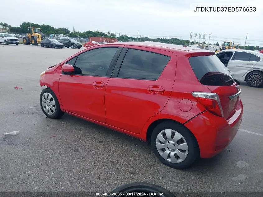 2014 Toyota Yaris VIN: JTDKTUD37ED576633 Lot: 40369635