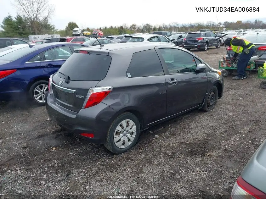 VNKJTUD34EA006884 2014 Toyota Yaris L (Tmmf Plant)