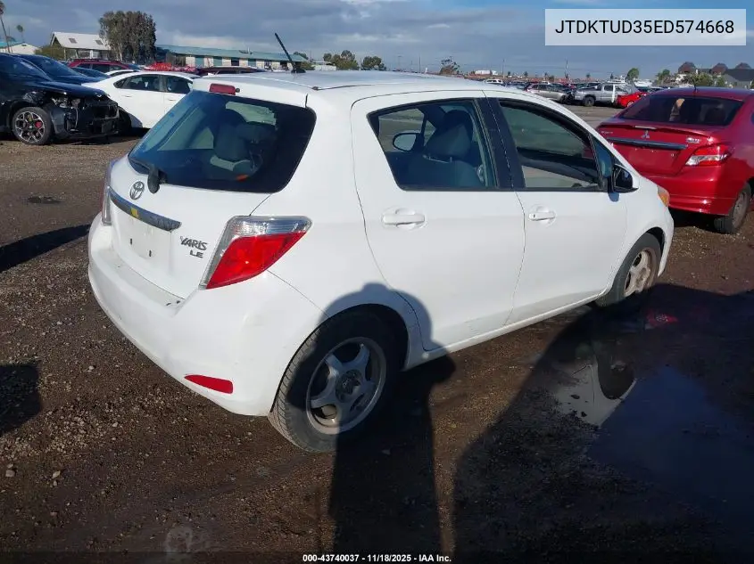 JTDKTUD35ED574668 2014 Toyota Yaris Le (Tmc/Cbu Plant)
