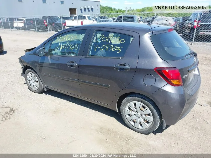 VNKKTUD33FA053605 2015 Toyota Yaris