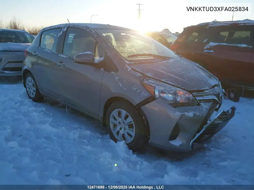 VNKKTUD3XFA025834 2015 Toyota Yaris Le