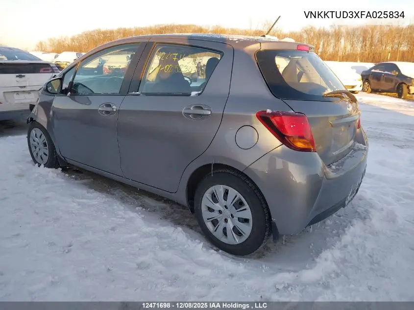 VNKKTUD3XFA025834 2015 Toyota Yaris Le