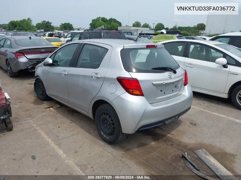 VNKKTUD33FA036772 2015 Toyota Yaris L