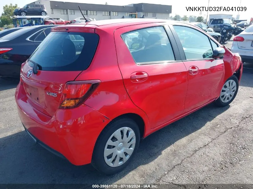 2015 Toyota Yaris L VIN: VNKKTUD32FA041039 Lot: 39861120