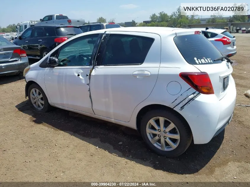 VNKKTUD36FA020789 2015 Toyota Yaris Le